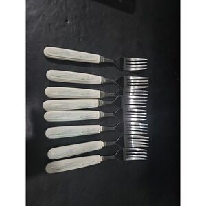 Corelle Shadow Iris Forks, 8 Piece Flatware,‎ Corning Rostfrei, Vintage Utensils